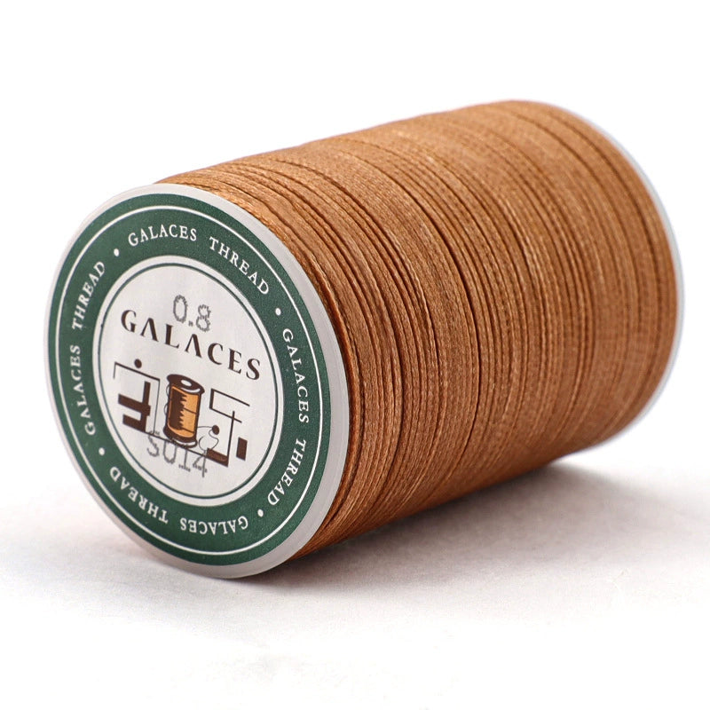 0.8mm flat waxed thread spool, reddish brown, 16-strand polyester wax cord roll