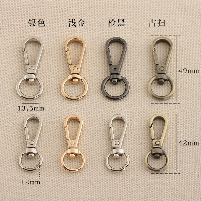 Swivel lobster claw bag hook buckle set in silver, gold, dark and antique finishes
