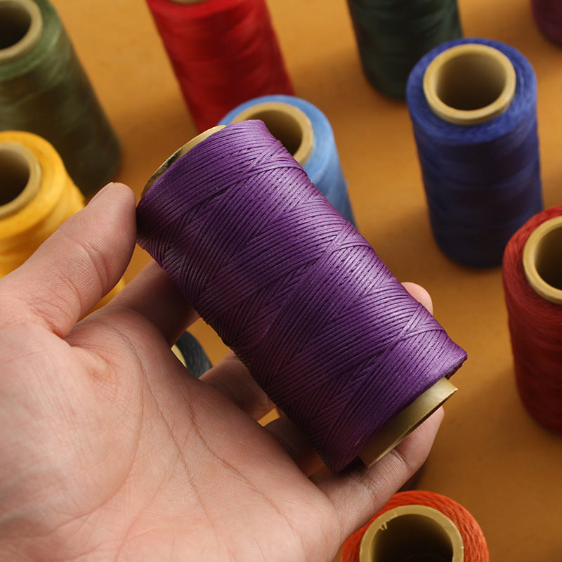 1mm Flat Waxed Thread 220 Meters – 150D Polyester Leather Stitching Thread (22 Colors)