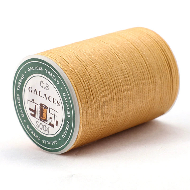 0.8mm waxed thread spool, light tan, Galaces, 90m roll for leather stitching