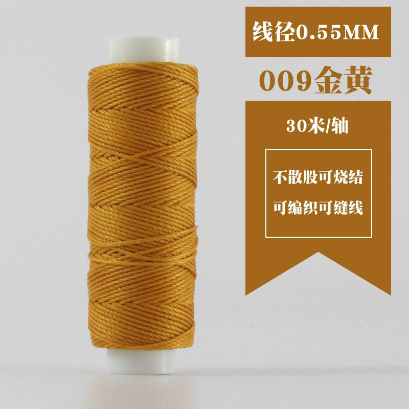 Waxed round thread spool, golden
