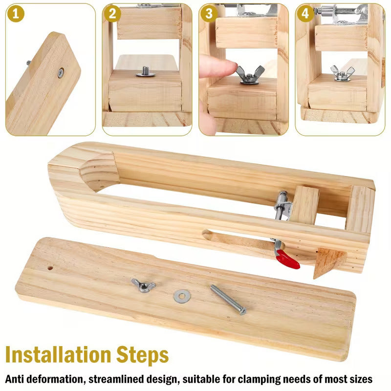 Beechwood stitching pony with installation steps diagram and included mounting screws