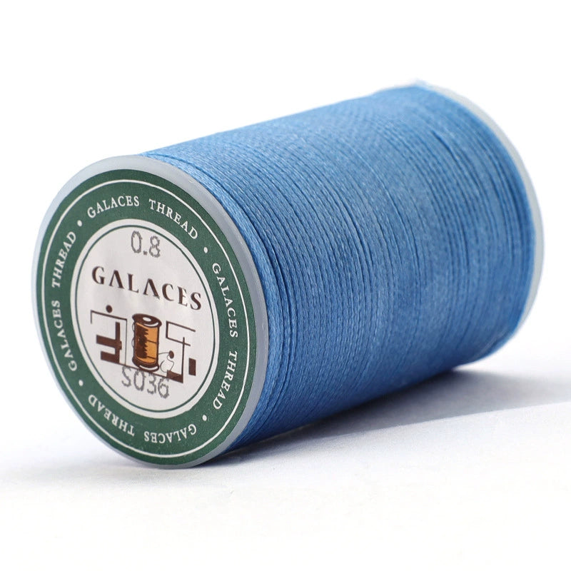 0.8mm flat waxed thread spool, blue, 16-strand polyester wax cord roll