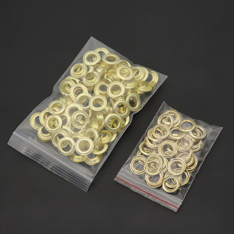 100-Set Heavy Duty Metal Eyelets with Washers – 10mm Large Inner Diameter Grommets – Professional Fasteners for Canvas, Leather, and Tarps