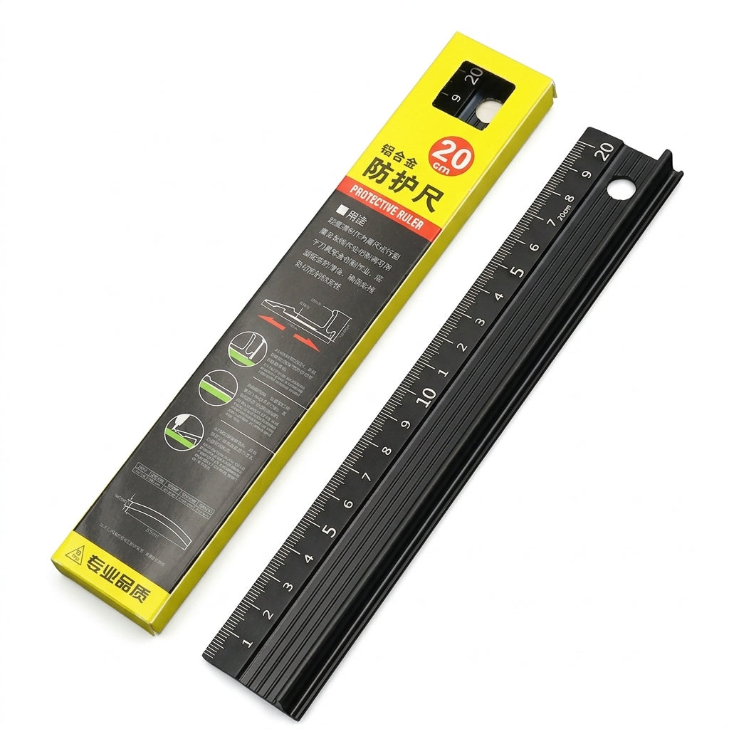 Aluminum Alloy Anti-Cut Protective Ruler – T-Type Safety Guide Ruler for Leather Cutting, DIY Handmade Crafts & Art Drawing (20/30/45/60cm)