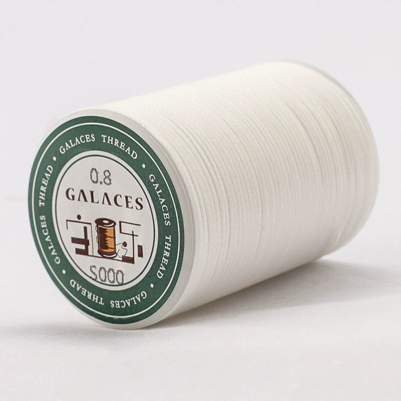 White flat waxed polyester thread spool, 0.8mm wax cord