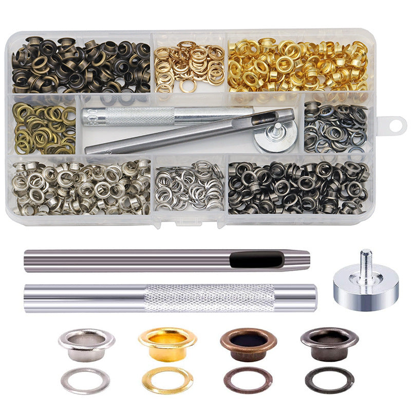 200-Set Metal Eyelet & Grommet Multi-Color Kit – Professional Hardware Installation Tool Set for Leather, Canvas, and Tarpaulin Repair