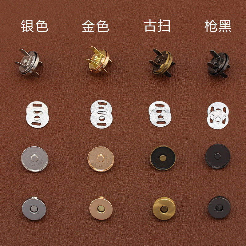 Metal Full Cover Magnetic Buckle – 20.5mm Strong Hidden Magnet Snap (DIY Leather Bag Hardware)