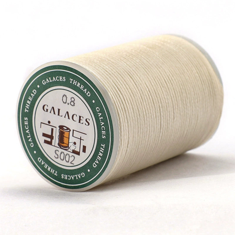 0.8mm flat waxed thread spool, off-white, 16-strand polyester wax cord roll