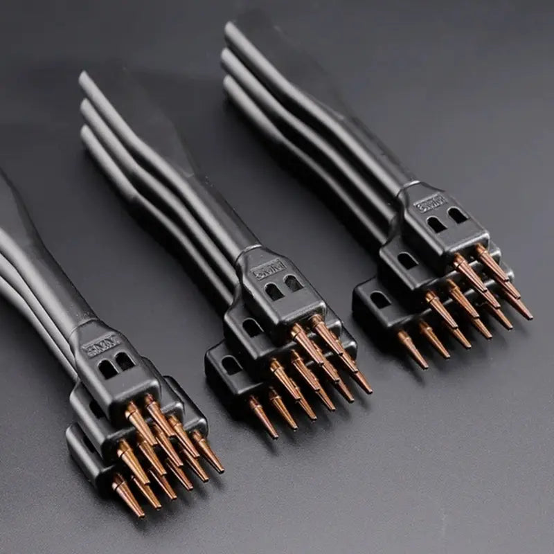 Black round hole punch tool set, three tools with copper pin heads