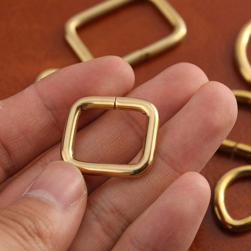 Brass Square & D-Ring Buckles – Heavy Duty DIY Leather Hardware (Multiple Sizes)