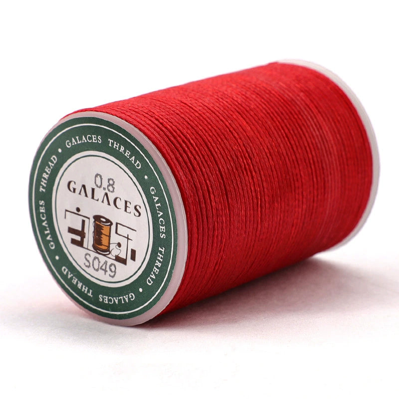 Red flat waxed polyester thread spool, 0.8mm wax cord