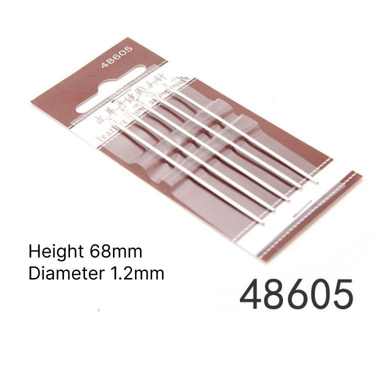 Leather hand sewing needles set, height 68mm, diameter 1.2mm, blunt round-point tips