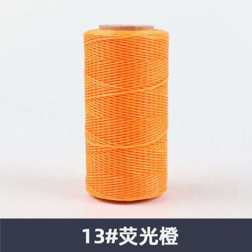Waxed polyester sewing thread spool, orange, flat 150D, 260 m
