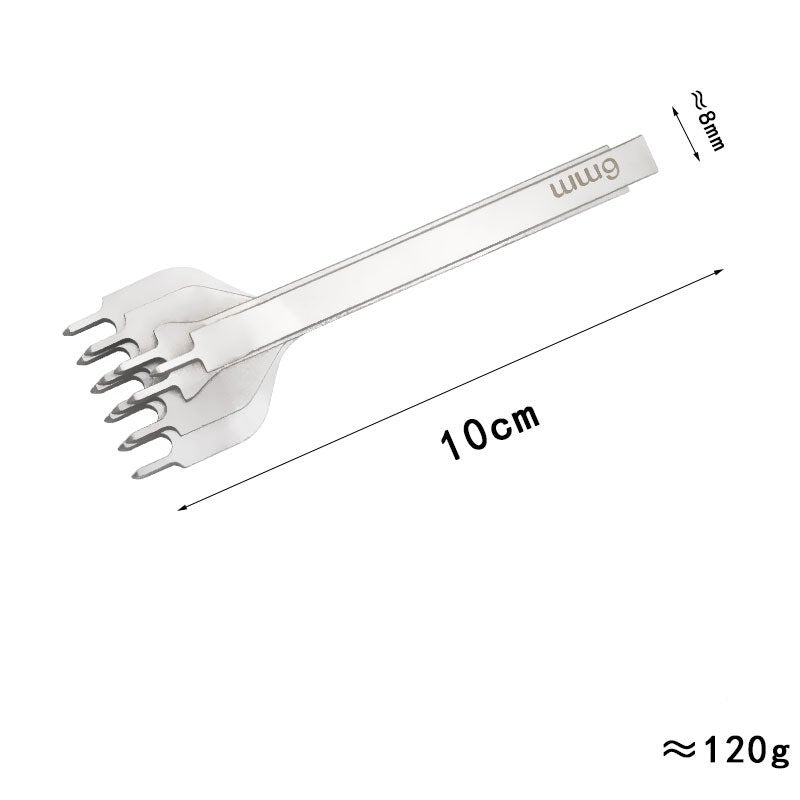 Single leather stitching diamond chisel tool, 10cm length, 3mm prong width