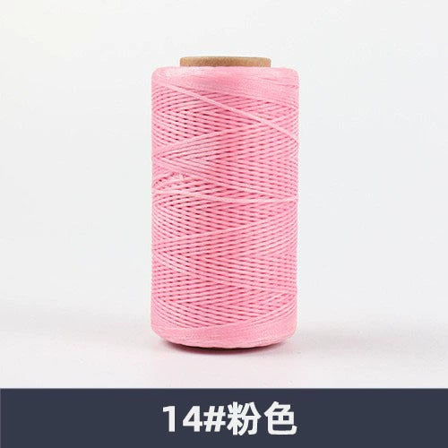 Waxed polyester sewing thread spool, light pink, flat 150D, 260 m