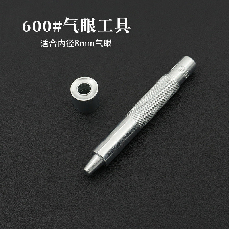 Hand grommet setter with black base die, 8mm inner diameter