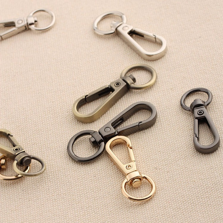 Swivel lobster claw hook buckle hardware, mixed silver, gold and gunmetal metal hooks