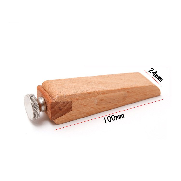 Rectangular sanding block with silver metal knob, 100mm x 24mm