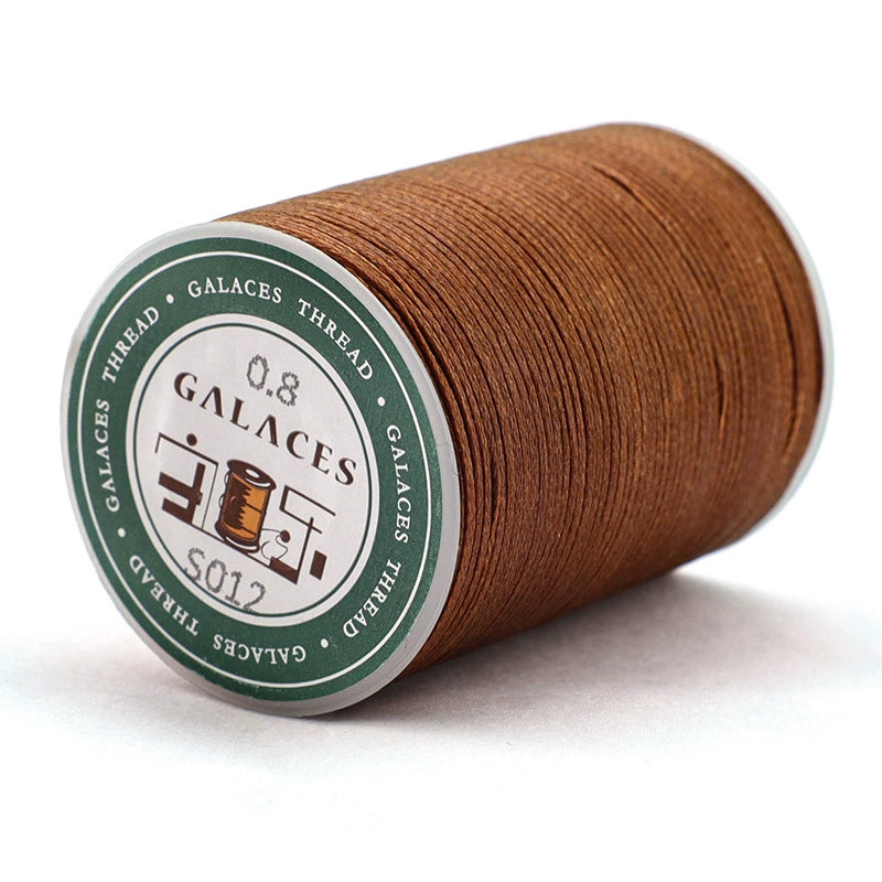 0.8mm waxed thread spool, brown, Galaces, 90m roll for leather stitching