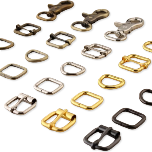 Iron Bag Hardware Set – Swivel Hook, Adjuster, Square Ring, D-Ring & Roller Buckle (Inner Dia 20mm, Wire 3.8mm)