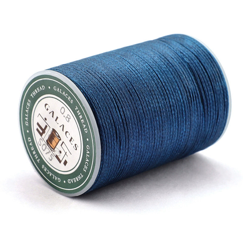 Blue flat waxed polyester thread spool, 0.8mm wax cord