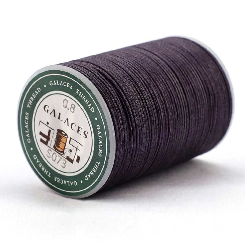 0.8mm waxed thread spool, dark purple, Galaces, 90m roll for leather stitching