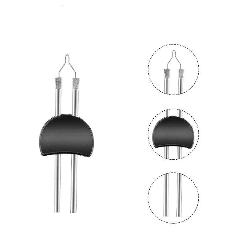Thread zapper replacement heating tips with black shield and metal prongs
