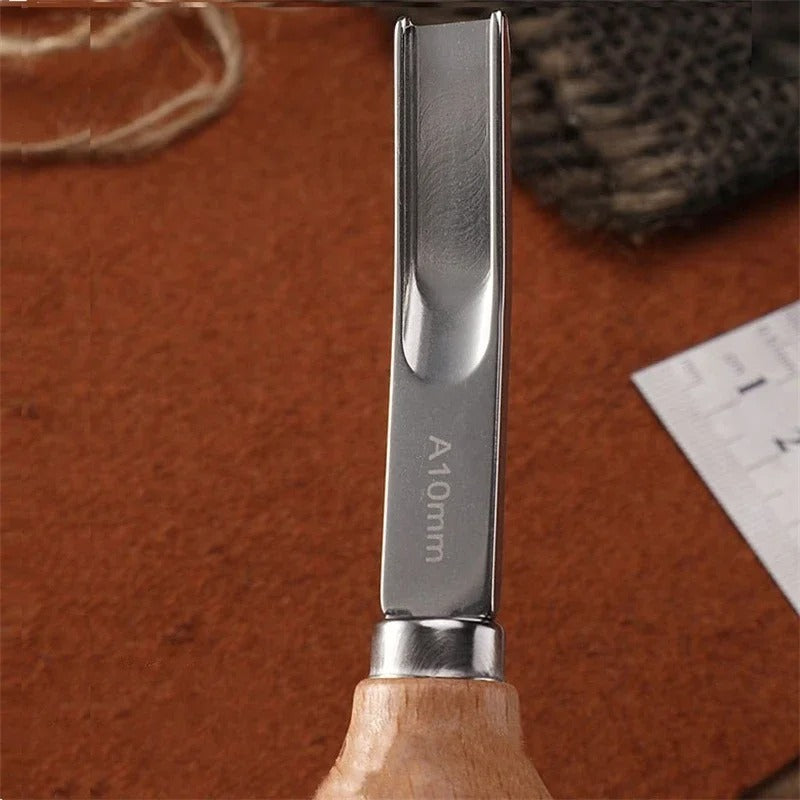 A10mm wide-mouth edge beveler blade with wooden handle and metal ferrule