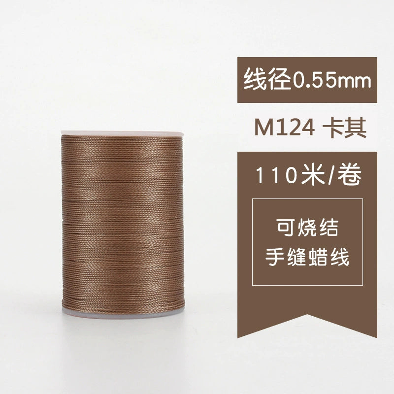0.55mm waxed leather stitching thread spool, brown