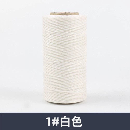 White waxed polyester sewing thread spool, flat 150D