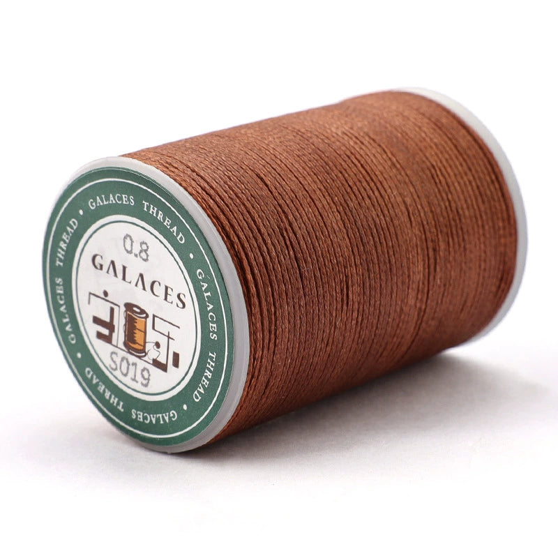 0.8mm waxed thread spool, rust brown, Galaces, 90m roll for leather stitching