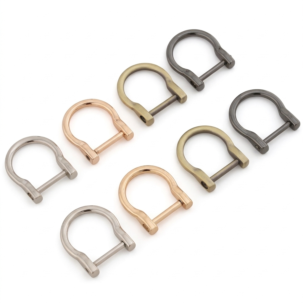 Zinc Alloy Horseshoe D-Ring Buckle – Metal Bag Hardware (Inner Diameter 18mm, 4 Colors)