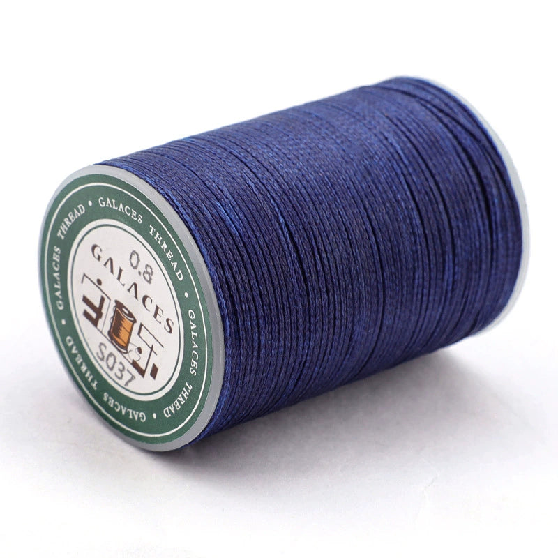 0.8mm waxed thread spool, deep blue, Galaces, 90m roll for leather stitching