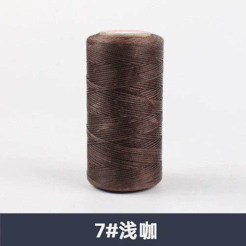 Deep brown waxed polyester sewing thread spool, flat 150D