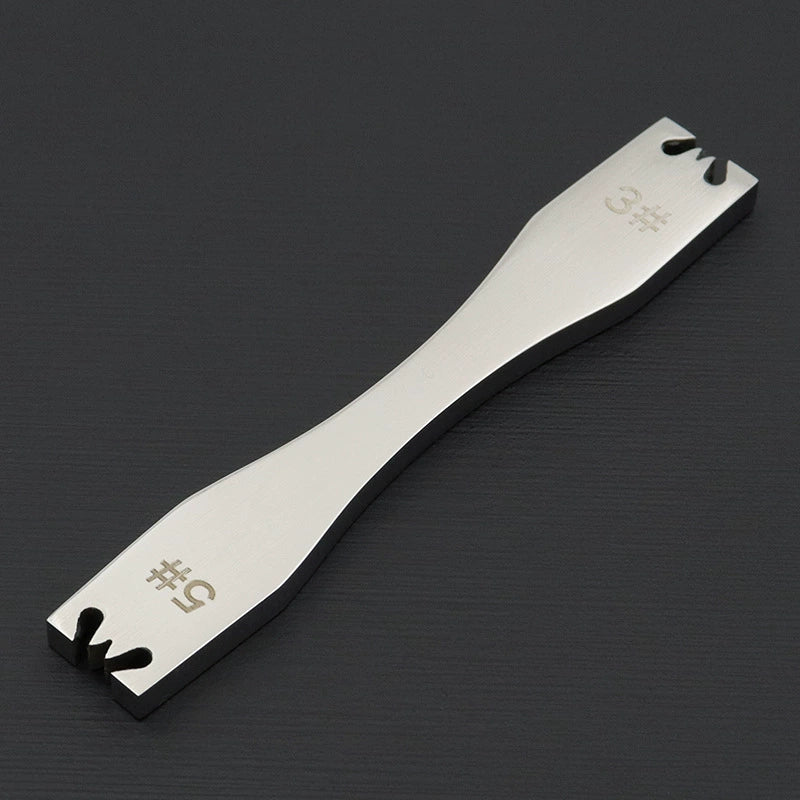 Stainless steel zipper tooth detacher tool for 3# zippers with notched jaws