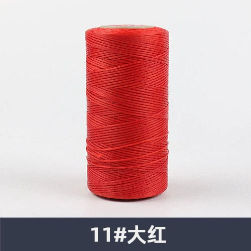 Waxed polyester sewing thread spool, red, flat 150D, 260 m
