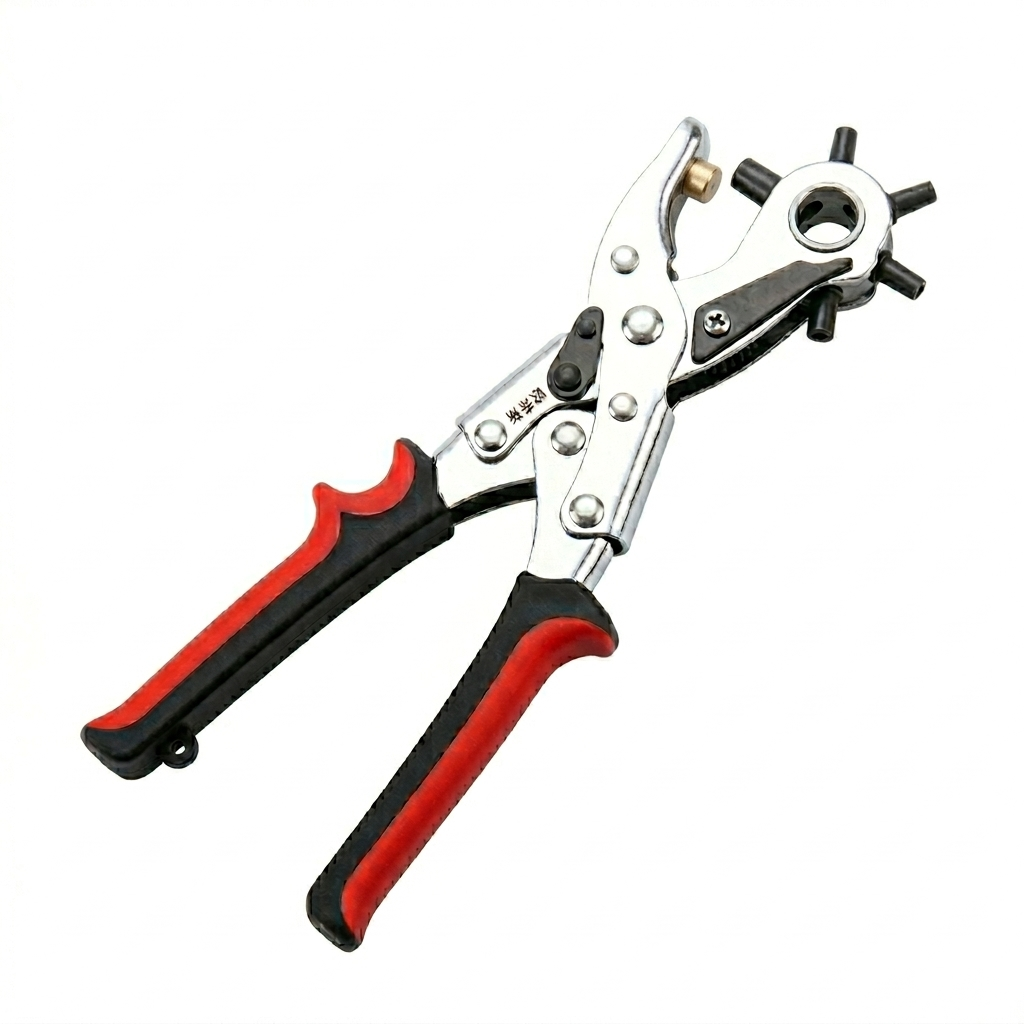 Rotary Punch Heavy Duty Leather Hole Punch Pliers – 6 Interchangeable Round Dies