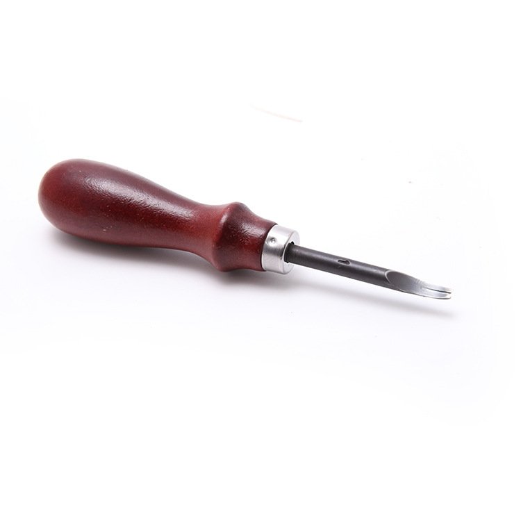 Red Handle Leather Edge Beveler with Blacked Steel