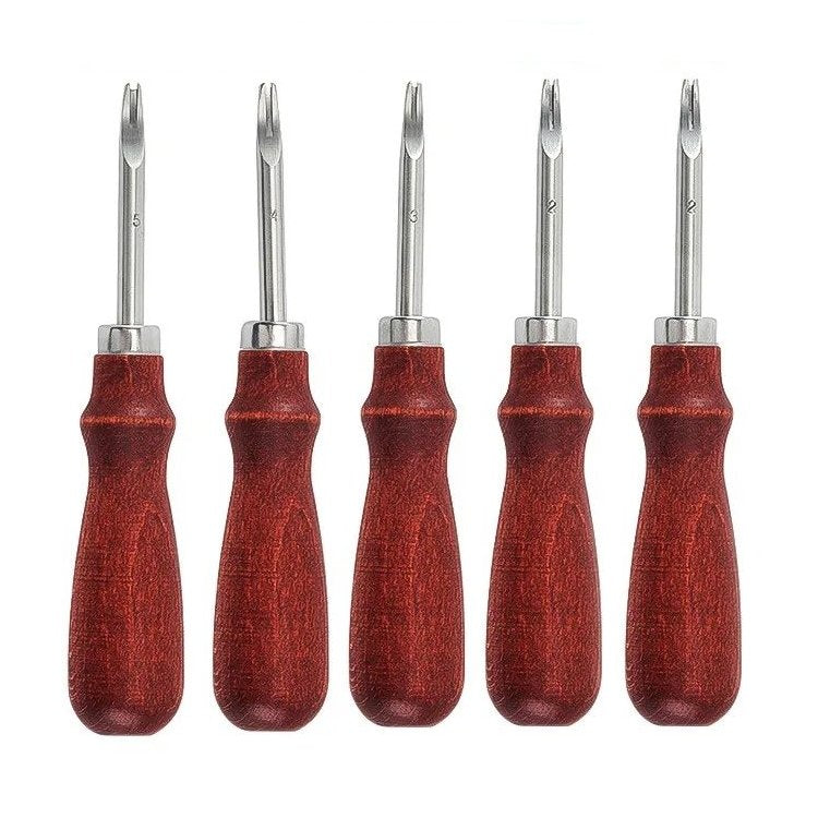 (Pack of 5) Edge Bevelers All Sizes 0.8, 1.0, 1.2, 1.4, 1.6mm For Leather Edges