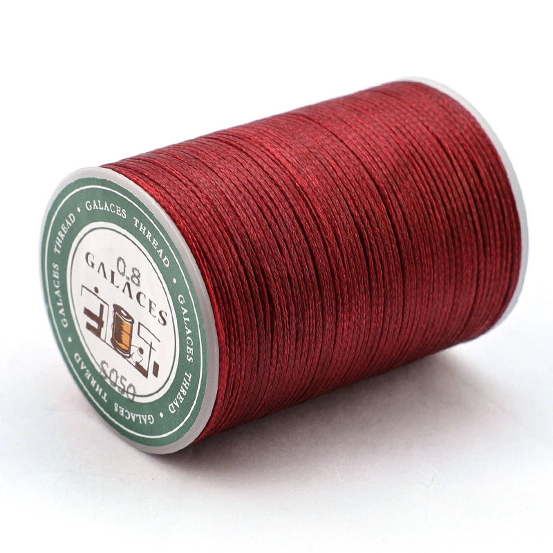 Red flat waxed thread spool, 16-strand polyester wax cord roll with round label