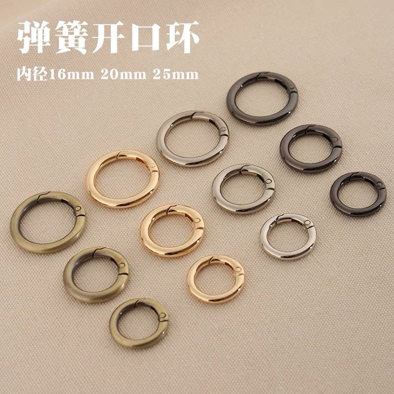 Zinc Alloy Spring Open Ring / Split Ring – Metal Connecting Buckle for Bags & Leathercraft