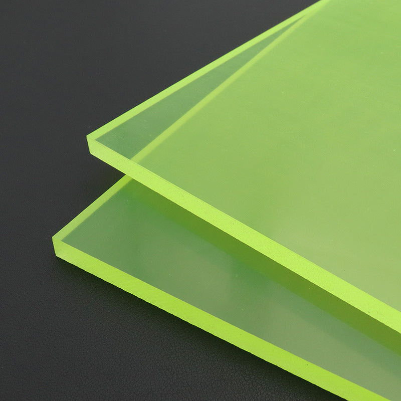 Neon green elastic punching pad board, stacked layers with bright edge