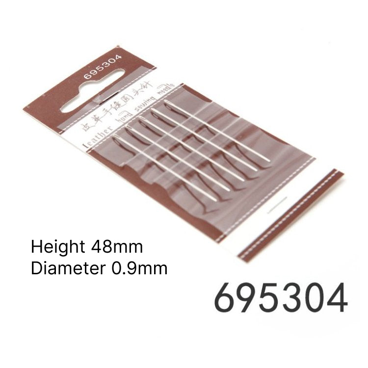 Leather hand sewing needles set, height 48mm, diameter 0.9mm, blunt round-point tips