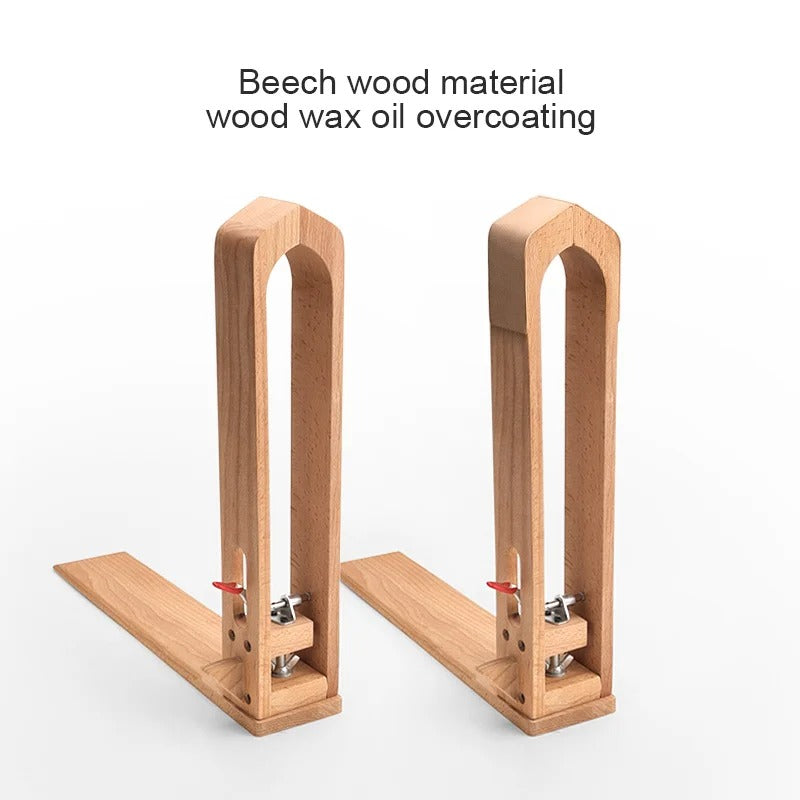 Beechwood leather stitching pony clamp with two posts and wax-oil coated finish