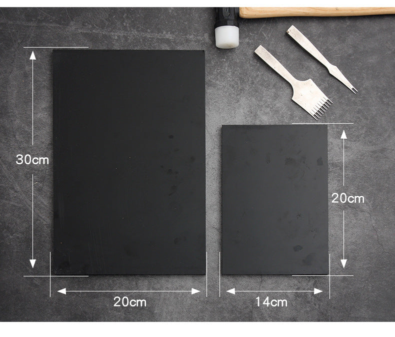 Black nylon cutting mat set with two backing pads, sizes shown in cm