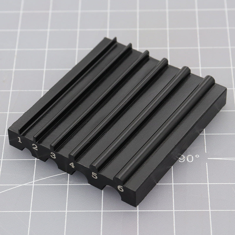 Black curve knife sharpener and repair tool set with multiple notched grooves