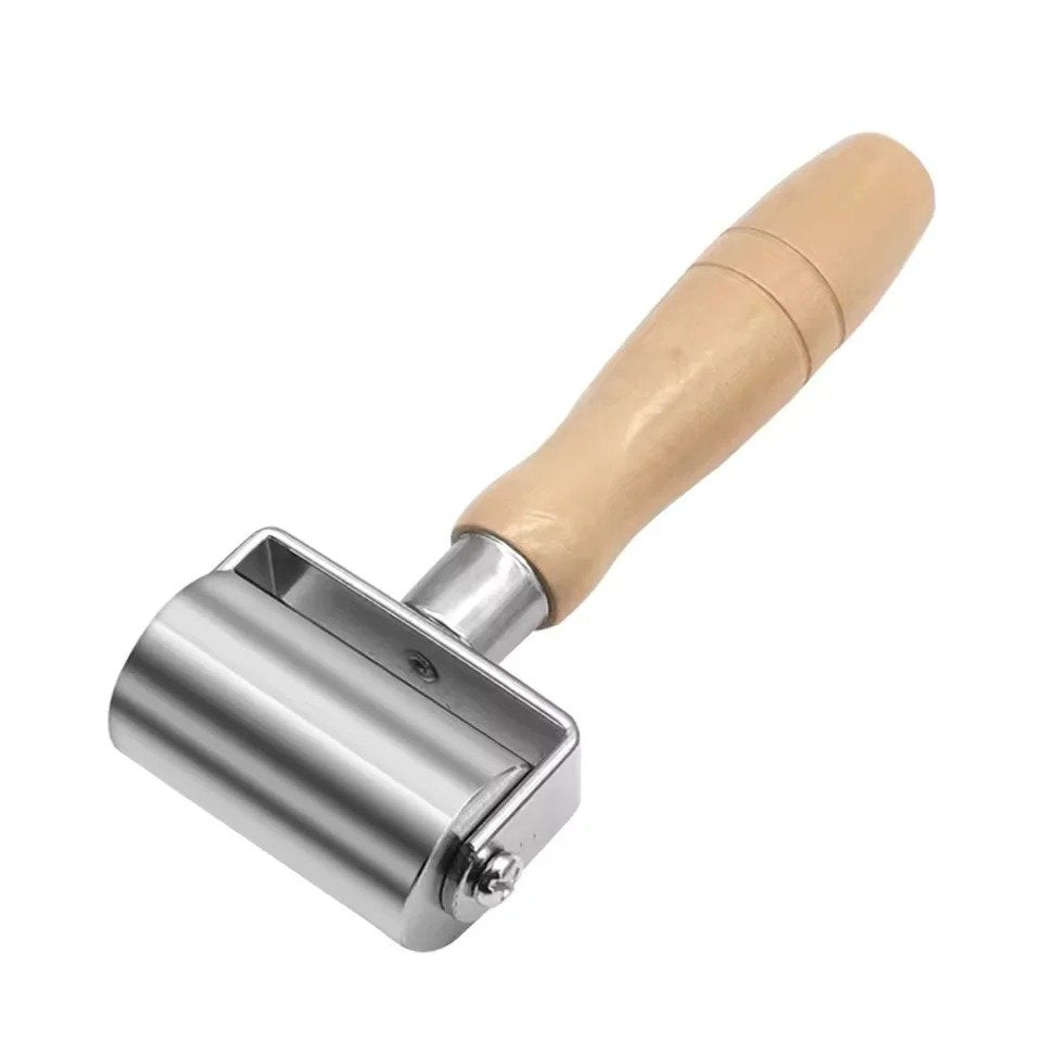 Roller Press with Wooden Handle For Leather