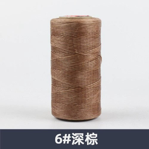 Dark brown waxed polyester sewing thread spool, flat 150D