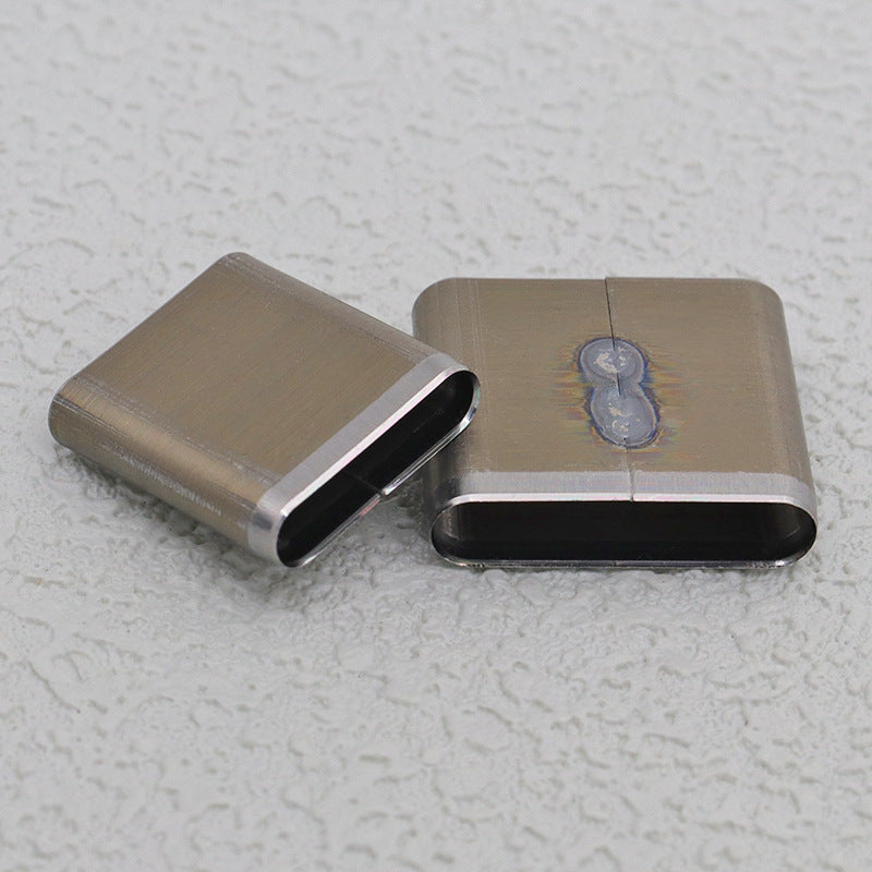 Leather slot punch die set pieces shown in side-by-side close-up view